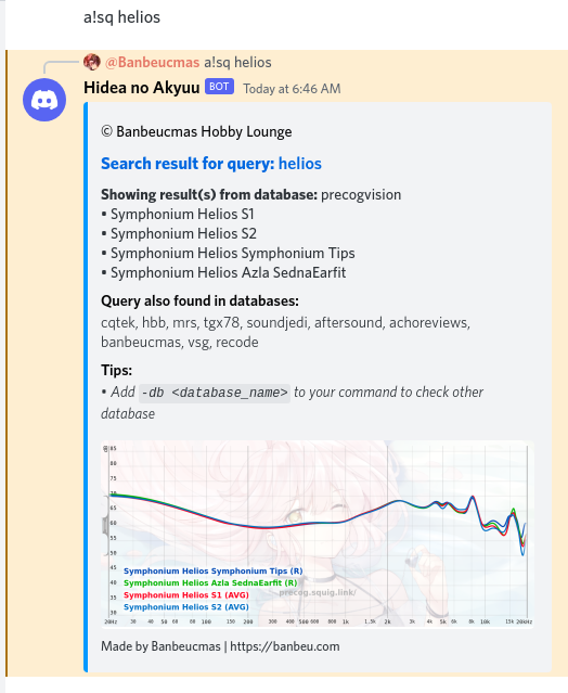 Official release of The Graph Heritage: Useful Discord Bot for searching Frequency Response Graphs