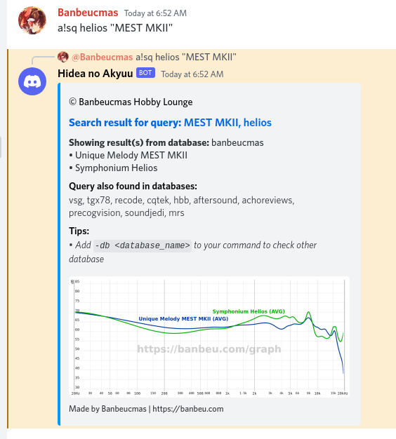 Official release of The Graph Heritage: Useful Discord Bot for searching Frequency Response Graphs