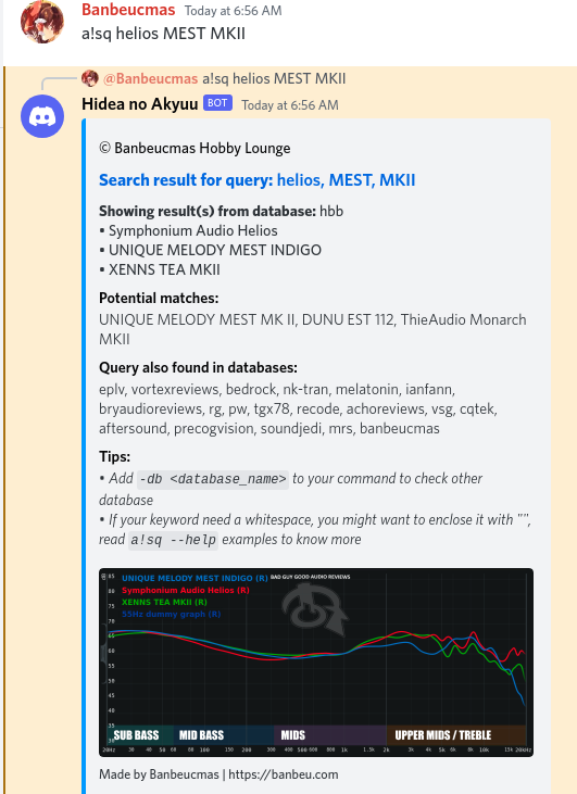 Official release of The Graph Heritage: Useful Discord Bot for searching Frequency Response Graphs