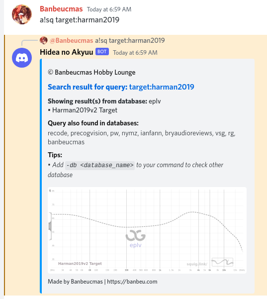 Official release of The Graph Heritage: Useful Discord Bot for searching Frequency Response Graphs