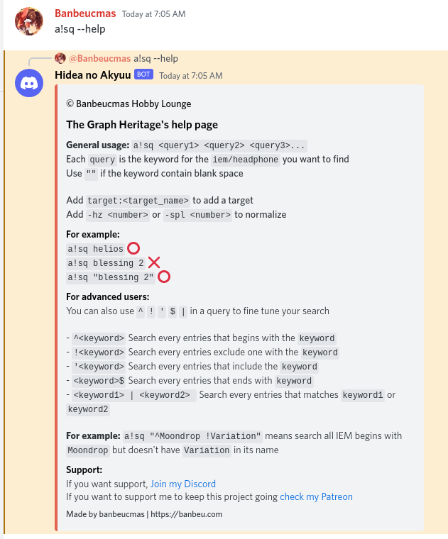 Official release of The Graph Heritage: Useful Discord Bot for searching Frequency Response Graphs