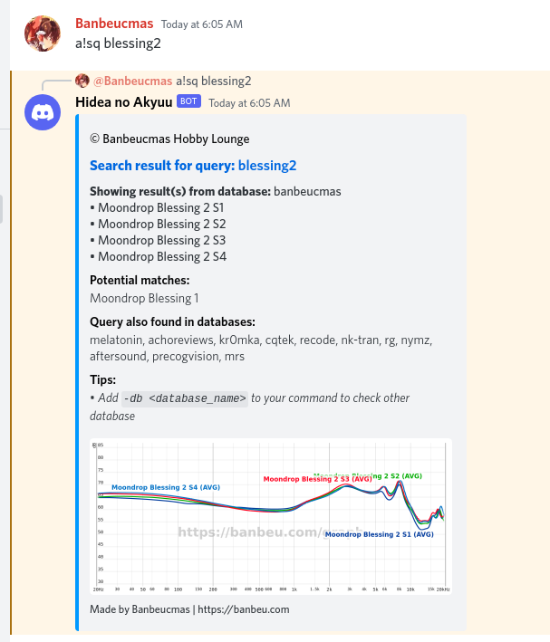 Official release of The Graph Heritage: Useful Discord Bot for searching Frequency Response Graphs